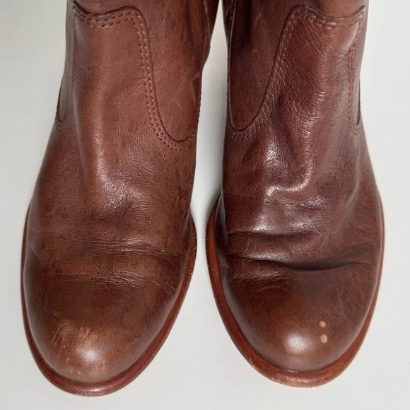 COACH Fayth brown leather riding boots. Size: 6.5. - Picture 6 of 11